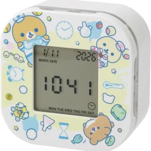San-X Rilakkuma Compact Alarm Clock Relax Marabo 4-Mode Desk