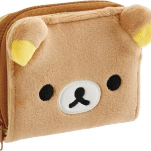 San-X Rilakkuma Plush Wallet Character Design, 4.3 x 4.7 x 1.4 in