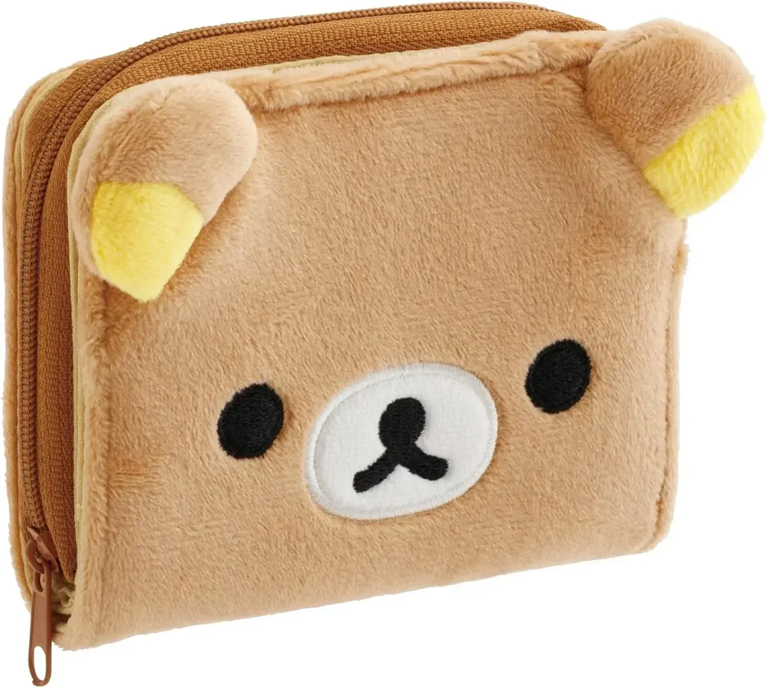 San-X Rilakkuma Plush Wallet Character Design, 4.3 x 4.7 x 1.4 in
