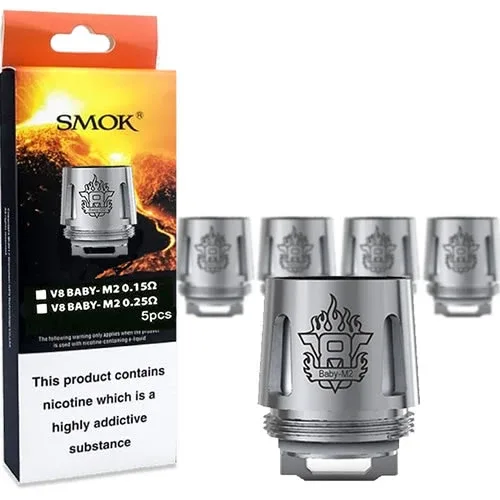 SMOK TFV8 BABY COILS | M2 | Q2 | Q4 | X4 | T6 | T8 | T12 | MESH | STRIP Baby Big Family - Image 2