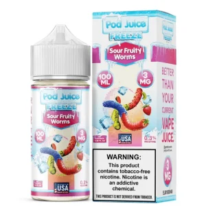Sour Fruity Worms Freeze Pod Juice