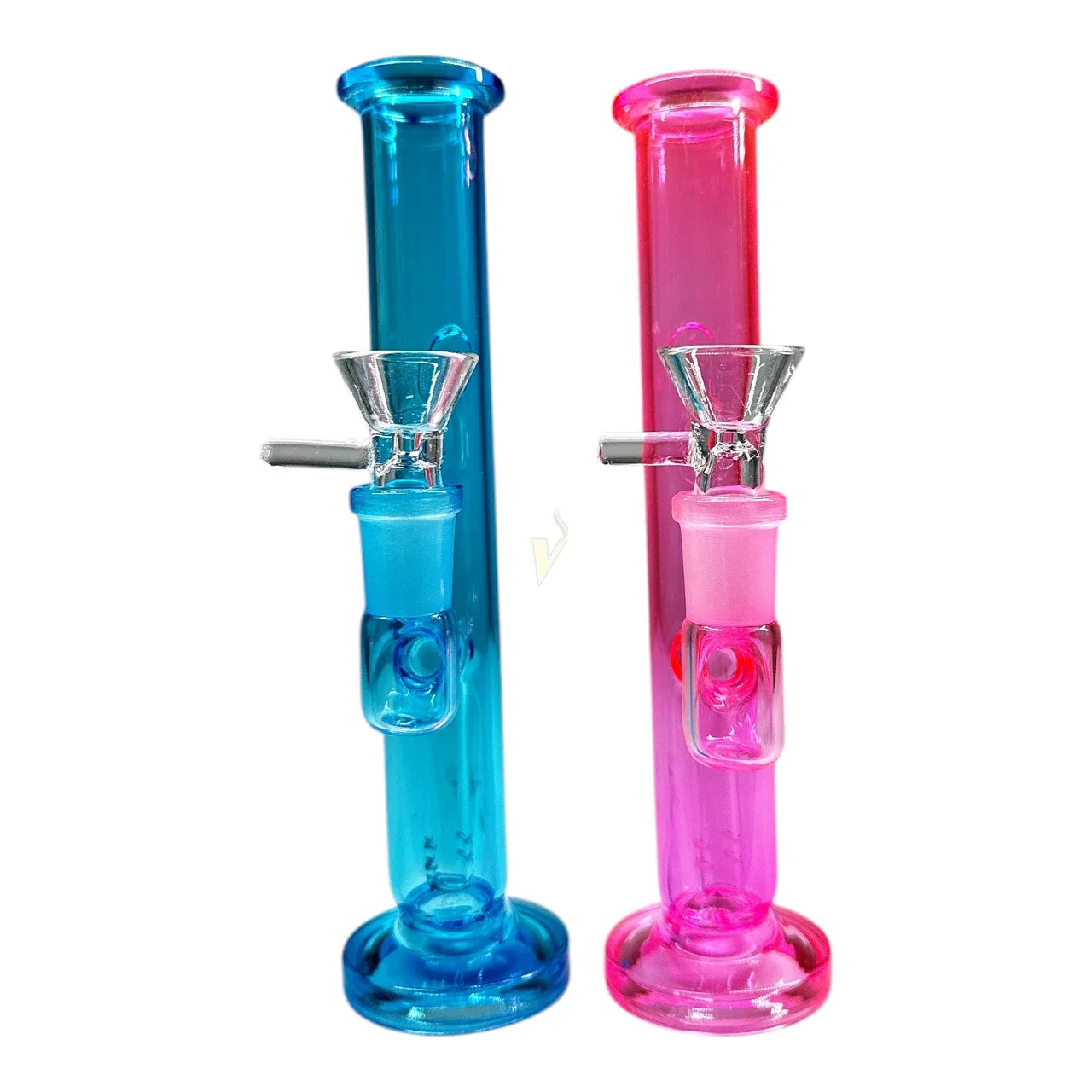 Straight 7.5 Inch Bubbler with Plating Color