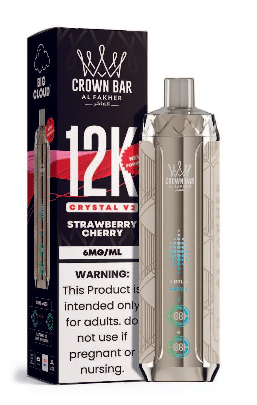 Strawberry Cherry Al Fakher Crown Bar Crystal V2 12K