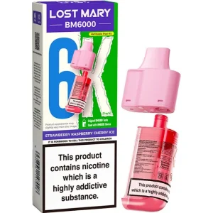 Strawberry raspberry cherry ice Lost Mary BM6000 pod & refill 12ml