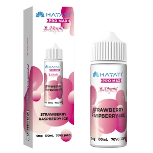 STRAWBERRY RASPBERRY ICE HAYATI PRO MAX E-LIQUID 100ML NO NICOTINE