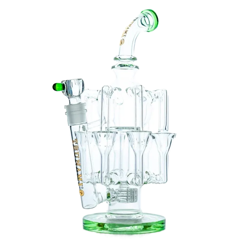 Tsunami 13″ Glass Water Pipe & Concentrate Rig – Shower Head