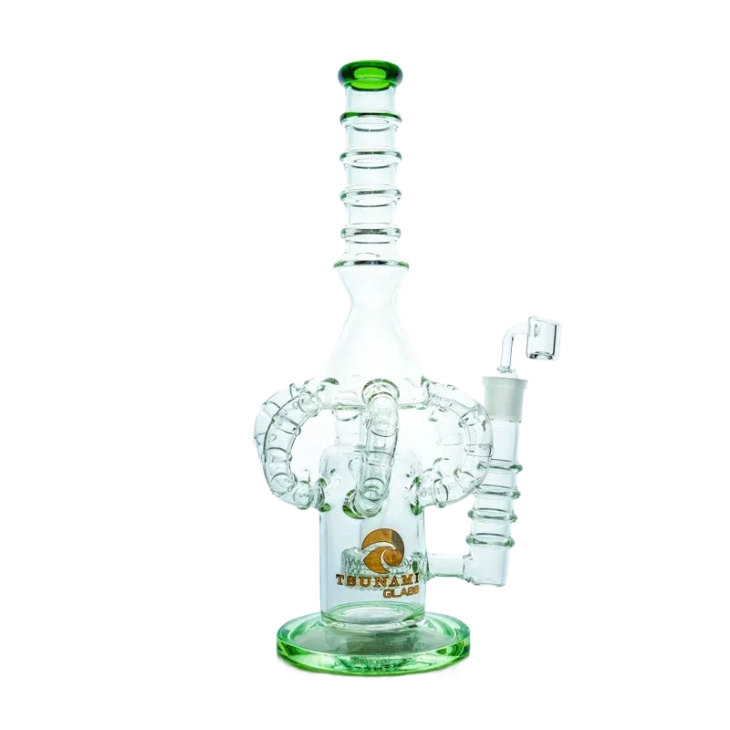 Tsunami 14″ Glass Water Pipe – Shower Head Octopus Perc - Image 2