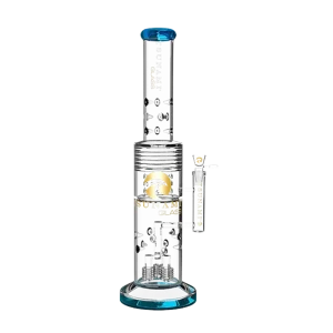 Tsunami 20″ Glass Water Pipe – Barrel Shower Head Drum Heart Honey Perc