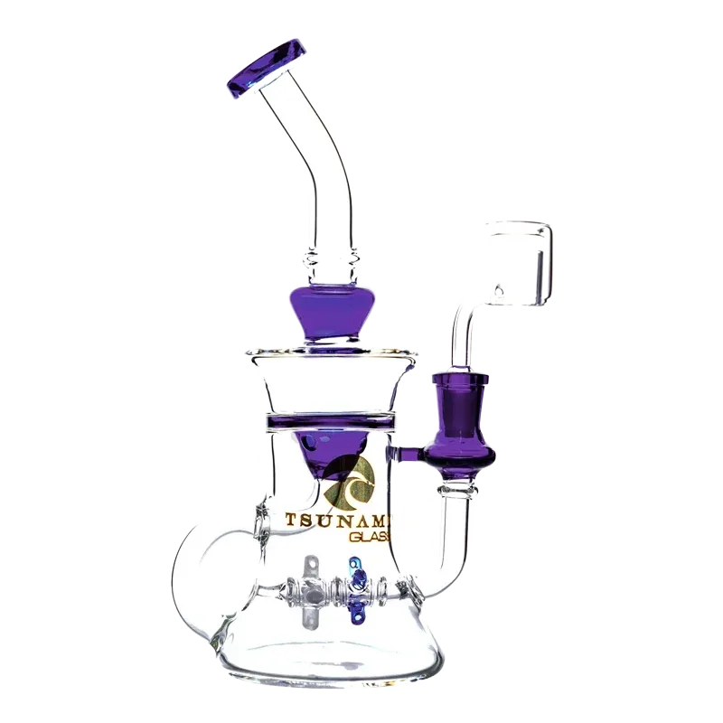 Tsunami 9″ Glass Water Pipe & Concentrate Rig – Propeller Recycler - Image 2