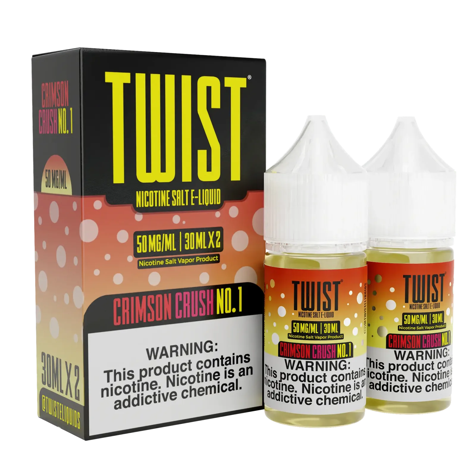 TWIST Nicotine Salt E-Liquid – Crimson Crush No.1 – 60ML E-Liquid (Twin 30ML Pack)