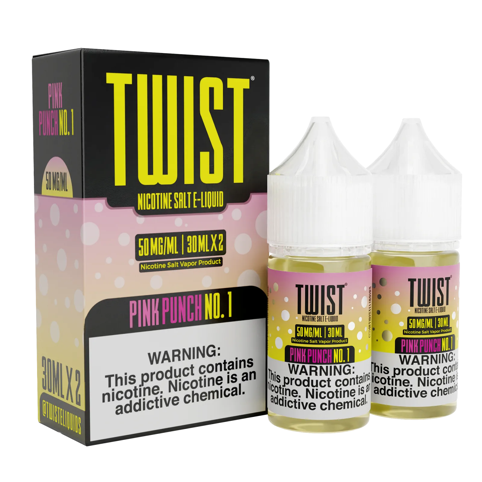 TWIST Nicotine Salt E-Liquid – Pink Punch No.1 – 60ML E-Liquid (Twin 30ML Pack)