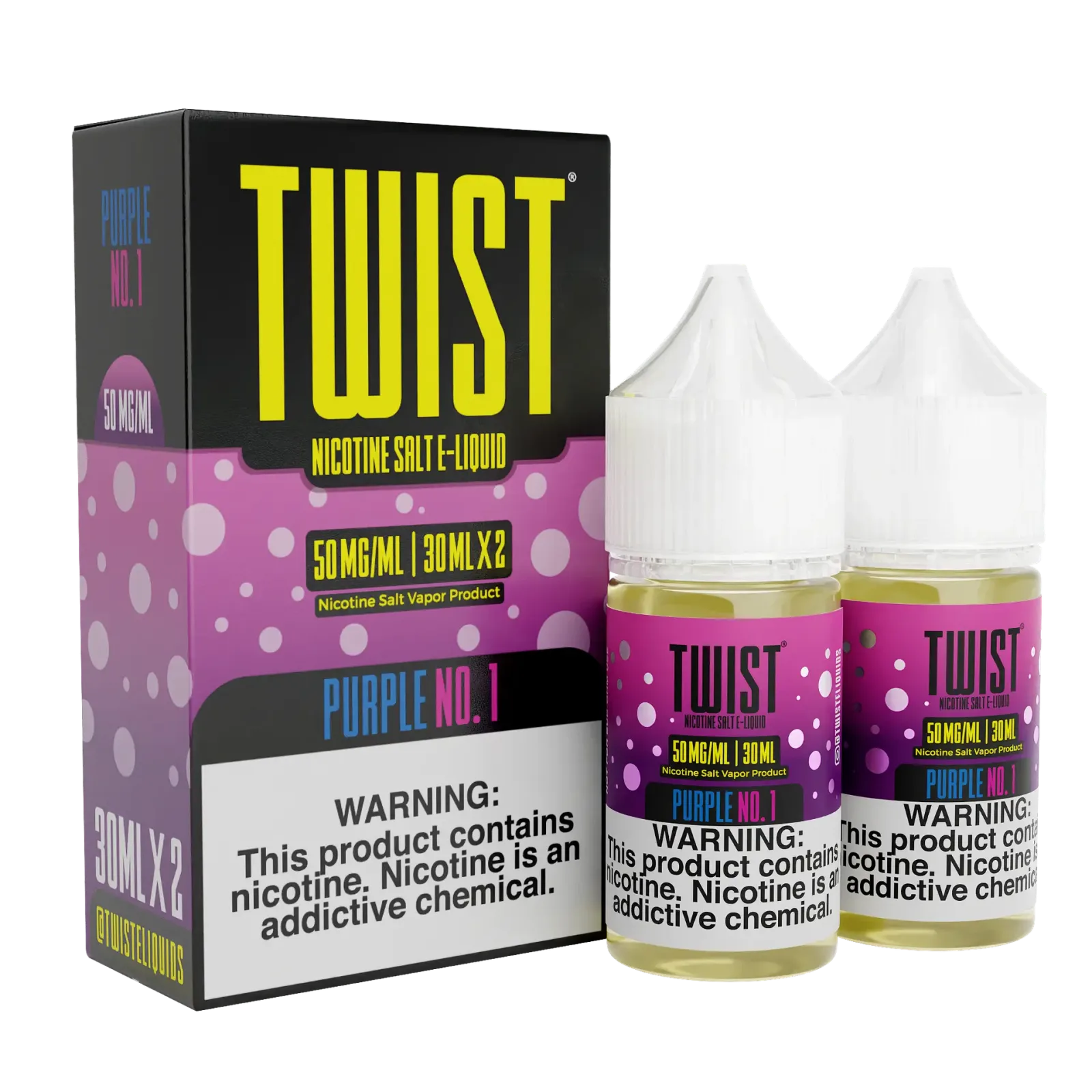 TWIST Nicotine Salt E-Liquid – Purple No.1 – 60ML E-Liquid (Twin 30ML Pack)