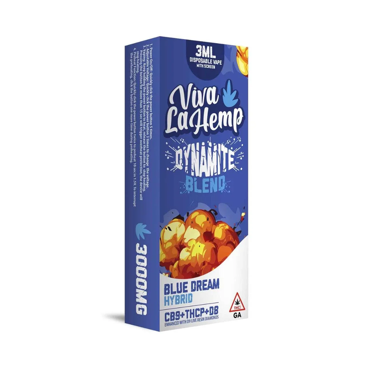 Viva La Hemp Dynamite Blend Disposable With Screen 3ML