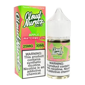 Watermelon Apple 30ml Synthetic Nic Salt Vape Juice - Cloud Nurdz - 25MG