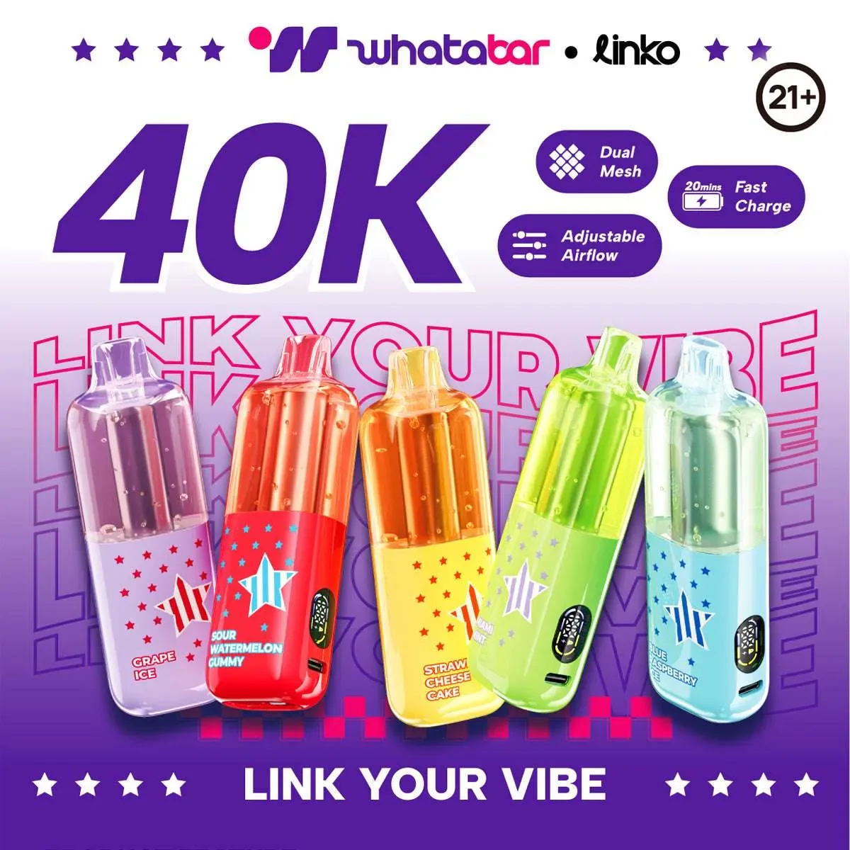 whatabar linko 40K Puff Disposable Device – 40,000 Puffs