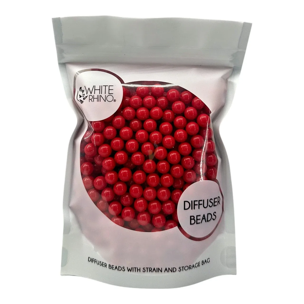 White Rhino Diffuser Beads with Strain and Storage 500ct Bag