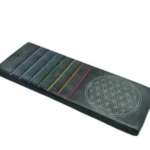 ZenN - Seven Chakras Colours w/ Engraved Flower Of Life Ash Catcher