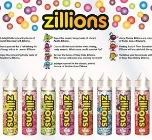 Zillions Vape E Liquid 50ML 70/30 Mix – Premium Flavours at £4.98