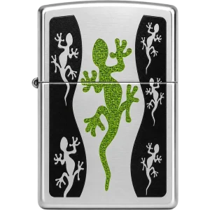 Zippo Lighter - Green Lizard Gecko