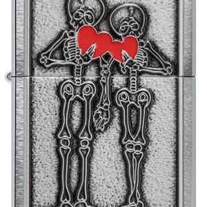 Zippo Lighter - Skeletons Couple Love